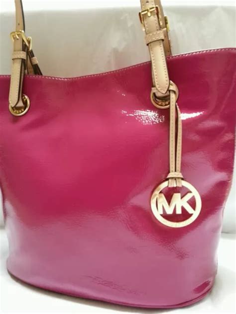 michael kors magenta bag|Michael Kors leather tote.